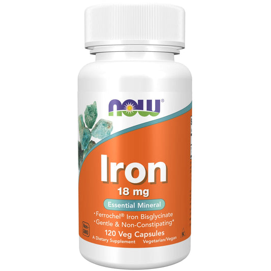 NOW Foods Iron 18 Mg - 120 Veg Capsules